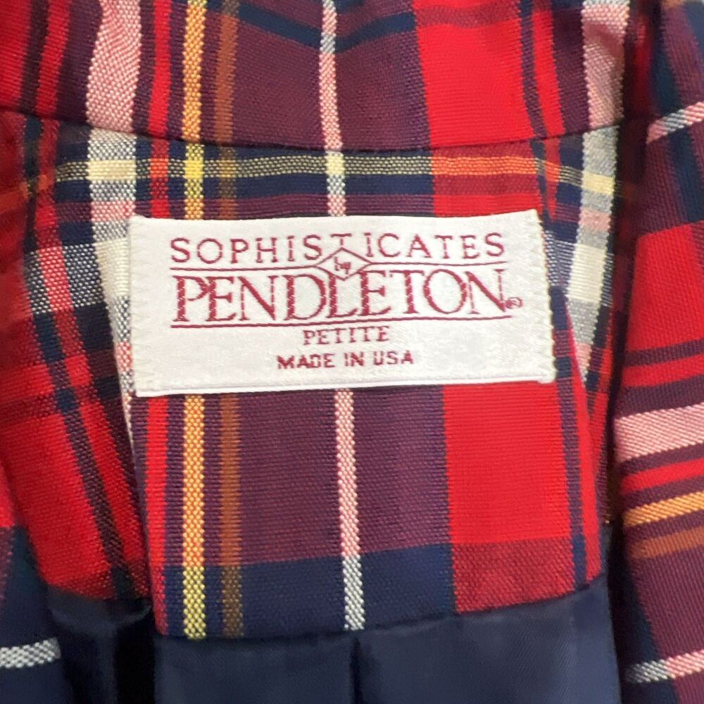 Pendleton Women's Plaid Blazer Jacket Red Classic Vintage Style Size 6 - Picture 3 of 8